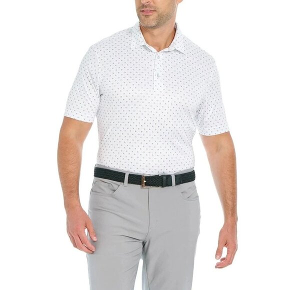 NEW Greg Norman ML75 Men's M Polo Shirt Luxurious Moisture Wicking Pattern - Picture 1 of 9